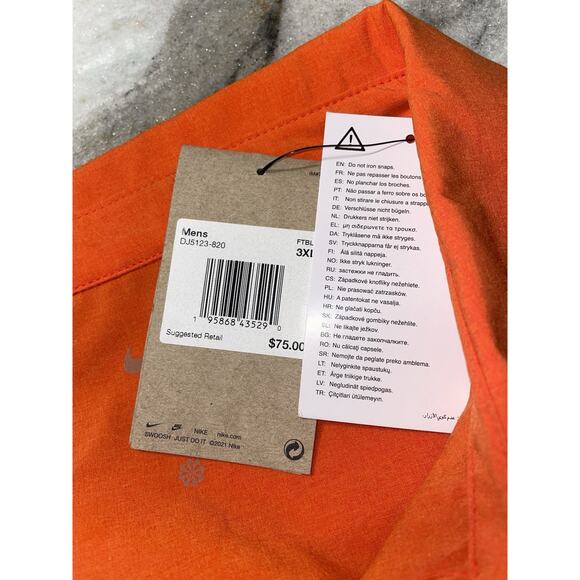 Virginia Tech Hokies Polo Shirt Orange Performance Nike Dri Fit 3XL NWT - Picture 6 of 9